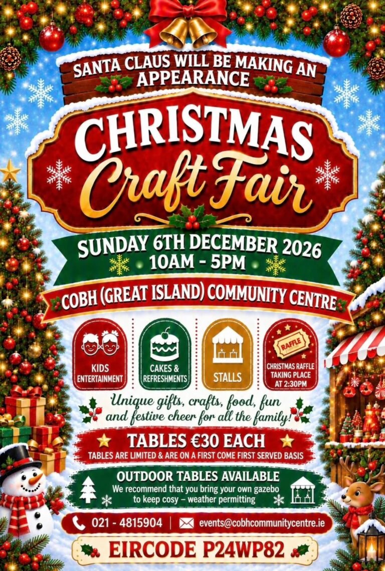 Cobh Community Centre Christmas Craft Fair poster